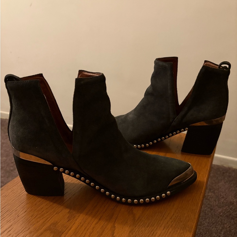Jeffrey Campbell Black Ankle Boots with Silver Studs